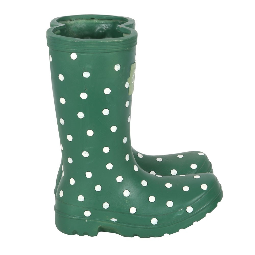 Something Different - Dark Green Welly Boot Plant pot - Multicolours